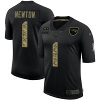 New England New England Patriots #1 Cam Newton Men's Nike 2020 Salute To Service Camo Limited NFL Jersey Black