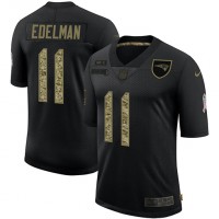 New England New England Patriots #11 Julian Edelman Men's Nike 2020 Salute To Service Camo Limited NFL Jersey Black