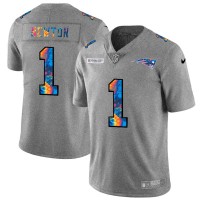New England New England Patriots #1 Cam Newton Men's Nike Multi-Color 2020 NFL Crucial Catch NFL Jersey Greyheather