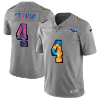 New England New England Patriots #4 Jarrett Stidham Men's Nike Multi-Color 2020 NFL Crucial Catch NFL Jersey Greyheather