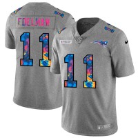 New England New England Patriots #11 Julian Edelman Men's Nike Multi-Color 2020 NFL Crucial Catch NFL Jersey Greyheather