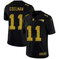 New England New England Patriots #11 Julian Edelman Men's Nike Leopard Print Fashion Vapor Limited NFL Jersey Black