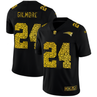 New England New England Patriots #24 Stephon Gilmore Men's Nike Leopard Print Fashion Vapor Limited NFL Jersey Black