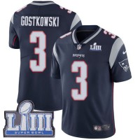Nike New England Patriots #3 Stephen Gostkowski Navy Blue Team Color Super Bowl LIII Bound Men's Stitched NFL Vapor Untouchable Limited Jersey