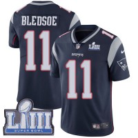 Nike New England Patriots #11 Drew Bledsoe Navy Blue Team Color Super Bowl LIII Bound Men's Stitched NFL Vapor Untouchable Limited Jersey