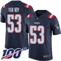 Nike New England Patriots #53 Kyle Van Noy Navy Blue Men's Stitched NFL Limited Rush 100th Season Jersey