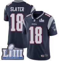 Nike New England Patriots #18 Matt Slater Navy Blue Team Color Super Bowl LIII Bound Men's Stitched NFL Vapor Untouchable Limited Jersey