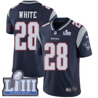 Nike New England Patriots #28 James White Navy Blue Team Color Super Bowl LIII Bound Men's Stitched NFL Vapor Untouchable Limited Jersey