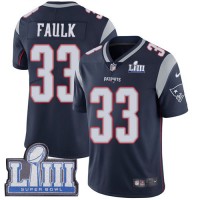 Nike New England Patriots #33 Kevin Faulk Navy Blue Team Color Super Bowl LIII Bound Men's Stitched NFL Vapor Untouchable Limited Jersey