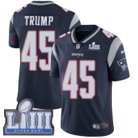 Nike New England Patriots #45 Donald Trump Navy Blue Team Color Super Bowl LIII Bound Men's Stitched NFL Vapor Untouchable Limited Jersey