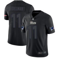 Nike New England Patriots #11 Julian Edelman Black Men's Stitched NFL Limited Rush Impact Jersey