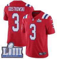 Nike New England Patriots #3 Stephen Gostkowski Red Alternate Super Bowl LIII Bound Men's Stitched NFL Vapor Untouchable Limited Jersey