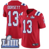 Nike New England Patriots #13 Phillip Dorsett Red Alternate Super Bowl LIII Bound Men's Stitched NFL Vapor Untouchable Limited Jersey