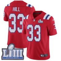 Nike New England Patriots #33 Jeremy Hill Red Alternate Super Bowl LIII Bound Men's Stitched NFL Vapor Untouchable Limited Jersey