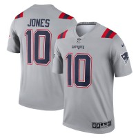 New England New England Patriots #10 Mac Jones Nike Men's Gray Inverted Legend Jersey