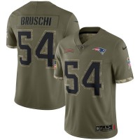 New England New England Patriots #54 Tedy Bruschi Nike Men's 2022 Salute To Service Limited Jersey - Olive