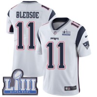 Nike New England Patriots #11 Drew Bledsoe White Super Bowl LIII Bound Men's Stitched NFL Vapor Untouchable Limited Jersey