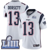 Nike New England Patriots #13 Phillip Dorsett White Super Bowl LIII Bound Men's Stitched NFL Vapor Untouchable Limited Jersey