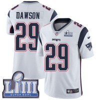 Nike New England Patriots #29 Duke Dawson White Super Bowl LIII Bound Men's Stitched NFL Vapor Untouchable Limited Jersey