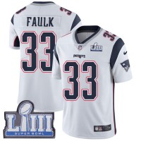 Nike New England Patriots #33 Kevin Faulk White Super Bowl LIII Bound Men's Stitched NFL Vapor Untouchable Limited Jersey