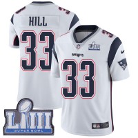 Nike New England Patriots #33 Jeremy Hill White Super Bowl LIII Bound Men's Stitched NFL Vapor Untouchable Limited Jersey
