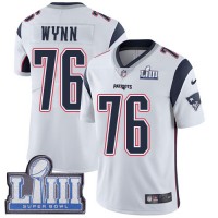 Nike New England Patriots #76 Isaiah Wynn White Super Bowl LIII Bound Men's Stitched NFL Vapor Untouchable Limited Jersey