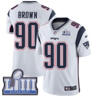 Nike New England Patriots #90 Malcom Brown White Super Bowl LIII Bound Men's Stitched NFL Vapor Untouchable Limited Jersey