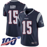 Nike New England Patriots #15 N'Keal Harry Navy Blue Team Color Men's Stitched NFL 100th Season Vapor Limited Jersey