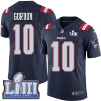 Nike New England Patriots #10 Josh Gordon Navy Blue Super Bowl LIII Bound Men's Stitched NFL Limited Rush Jersey