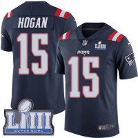 Nike New England Patriots #15 Chris Hogan Navy Blue Super Bowl LIII Bound Men's Stitched NFL Limited Rush Jersey