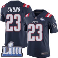 Nike New England Patriots #23 Patrick Chung Navy Blue Super Bowl LIII Bound Men's Stitched NFL Limited Rush Jersey