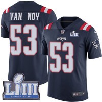 Nike New England Patriots #53 Kyle Van Noy Navy Blue Super Bowl LIII Bound Men's Stitched NFL Limited Rush Jersey