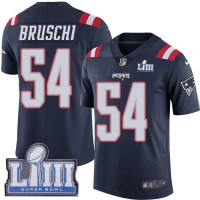 Nike New England Patriots #54 Tedy Bruschi Navy Blue Super Bowl LIII Bound Men's Stitched NFL Limited Rush Jersey