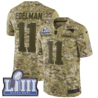 Nike New England Patriots #11 Julian Edelman Camo Super Bowl LIII Bound Men's Stitched NFL Limited 2018 Salute To Service Jersey