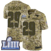 Nike New England Patriots #29 Duke Dawson Camo Super Bowl LIII Bound Men's Stitched NFL Limited 2018 Salute To Service Jersey
