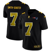 New England New England Patriots #7 JuJu Smith-Schuster Men's Black Nike Golden Sequin Vapor Limited NFL Jersey