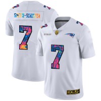 New England New England Patriots #7 JuJu Smith-Schuster Men's White Nike Multi-Color 2020 NFL Crucial Catch Limited NFL Jersey