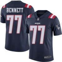 Nike New England Patriots #77 Michael Bennett Navy Blue Men's Stitched NFL Limited Rush Jersey