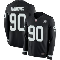 Nike Las Vegas Raiders #90 Johnathan Hankins Black Team Color Men's Stitched NFL Limited Therma Long Sleeve Jersey