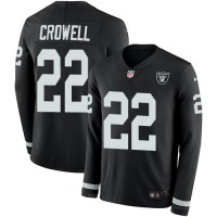Nike Las Vegas Raiders #22 Isaiah Crowell Black Team Color Men's Stitched NFL Limited Therma Long Sleeve Jersey