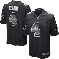 Nike Las Vegas Raiders #4 Derek Carr Black Team Color Men's Stitched NFL Limited Strobe Jersey