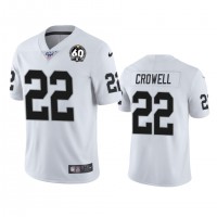 Nike Las Vegas Raiders #22 Isaiah Crowell White 60th Anniversary Vapor Limited Stitched NFL 100th Season Jersey