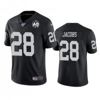 Nike Las Vegas Raiders #28 Josh Jacobs Black 60th Anniversary Vapor Limited Stitched NFL 100th Season Jersey