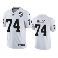 Nike Las Vegas Raiders #74 Kolton Miller White 60th Anniversary Vapor Limited Stitched NFL 100th Season Jersey