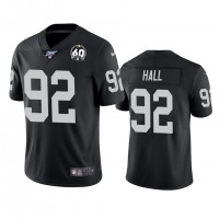 Nike Las Vegas Raiders #92 P.J. Hall Black 60th Anniversary Vapor Limited Stitched NFL 100th Season Jersey