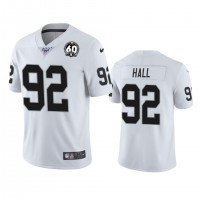 Nike Las Vegas Raiders #92 P.J. Hall White 60th Anniversary Vapor Limited Stitched NFL 100th Season Jersey