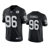 Nike Las Vegas Raiders #96 Clelin Ferrell Black 60th Anniversary Vapor Limited Stitched NFL 100th Season Jersey