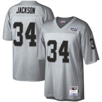 Las Vegas Las Vegas Raiders #34 Bo Jackson Mitchell & Ness NFL 100 Retired Player Platinum Jersey