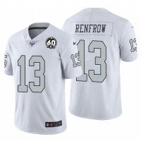 Nike Las Vegas Raiders #13 Hunter Renfrow White 60th Anniversary Patch Men's Stitched NFL 100 Limited Color Rush Jersey