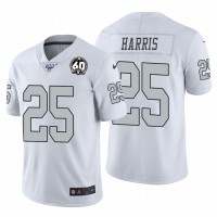 Nike Las Vegas Raiders #25 Erik Harris White 60th Anniversary Patch Men's Stitched NFL 100 Limited Color Rush Jersey